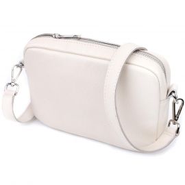 Придбати Классическая женская сумка кросс-боди из натуральной кожи Shvigel 22839 Бежевая, image , характеристики, відгуки