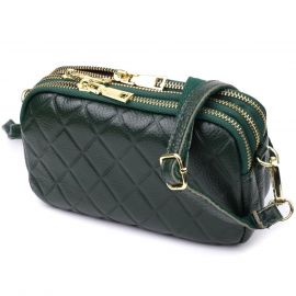 Купить Кожаная сумка на три отделения для женщин Vintage 22893 Зеленый, фото , характеристики, отзывы