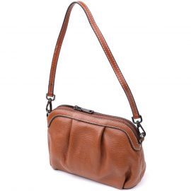 Купить Женская сумка с драпировкой из натуральной кожи Vintage 22895 Коричневый, фото , характеристики, отзывы