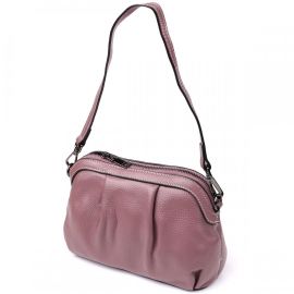 Придбати Женская кожаная сумка с эффектной драпировкой Vintage 22898 Пурпурный, image , характеристики, відгуки