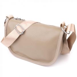 Купить Полукруглая сумка для женщин из натуральной кожи Vintage 22907 Бежевый, фото , характеристики, отзывы