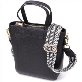 Купить Трапециевидная сумка для женщин из натуральной кожи Vintage 22916 Черный, фото , характеристики, отзывы