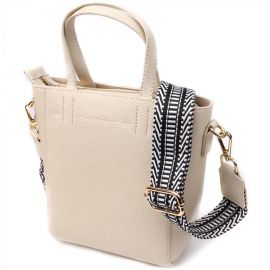 Купить Сумка для женщин из натуральной кожи с модным трапециевидным кроем Vintage 22917 Белый, фото , характеристики, отзывы