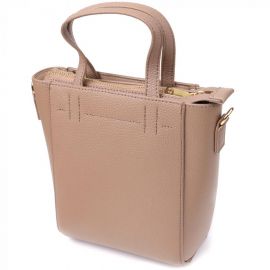 Купить Женская сумка из натуральной кожи в форме трапеции Vintage 22918 Бежевый, фото , характеристики, отзывы