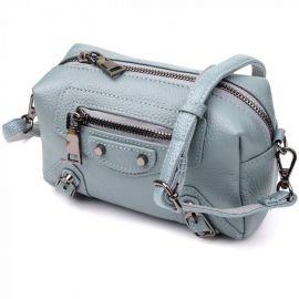 Купить Женская сумка из натуральной кожи с современным декором Vintage 22925 Голубой, фото , характеристики, отзывы