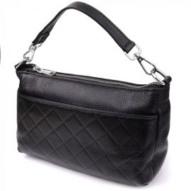 Купить Женская сумка с двумя ремешками из натуральной кожи Vintage 22926 Черный, фото , характеристики, отзывы