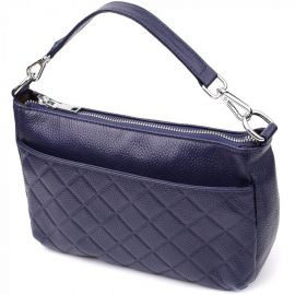 Купить Женская сумка из натуральной кожи с двумя ремешками Vintage 22928 Синий, фото , характеристики, отзывы