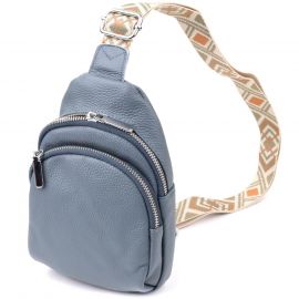 Купить Универсальная женская сумка-слинг из натуральной кожи Vintage 22937 Синий, фото , характеристики, отзывы