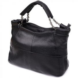 Купить Повседневная сумка из натуральной кожи для женщин Vintage 22992 Черный, фото , характеристики, отзывы