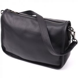Купить Сумка на плечо из натуральной кожи для женщин Vintage 23001 Черный, фото , характеристики, отзывы