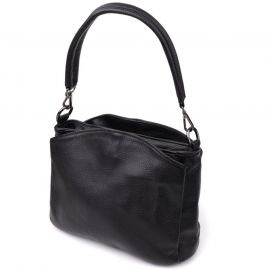 Купить Сумка на плечо из натуральной кожи для женщин Vintage 23007 Черный, фото , характеристики, отзывы