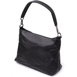 Купить Небольшая женская сумка с двумя ремешками из натуральной кожи Vintage 23014 Черный, фото , характеристики, отзывы