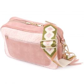 Купить Женская сумка с плюшевой вставкой на лицевой стороне из экокожи Vintage sale_15133 Розовый, фото , характеристики, отзывы