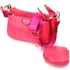 Купить Женский удобный двойной клатч из экокожи Vintage sale_15136 Розовый, фото , характеристики, отзывы