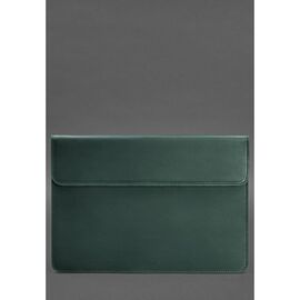 Купить - Кожаный чехол-конверт на магнитах для MacBook Pro (макбук) 15-16'' Зеленый, фото , характеристики, отзывы