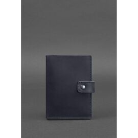 Купить - Кожаная обложка для паспорта 5.0 (с окошком) темно-синяя Crazy Horse, фото , характеристики, отзывы