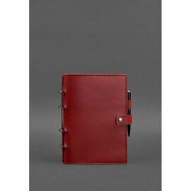 Кожаный блокнот с датированным блоком (Софт-бук) 9.1 красный, фото 