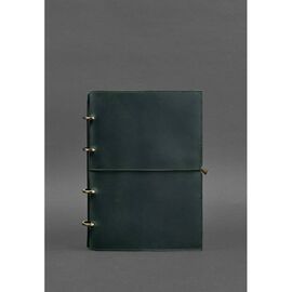 Купить - Кожаный блокнот А4 на кольцах (софт-бук) 9.0 в мягкой обложке зеленый Crazy Horse, фото , характеристики, отзывы