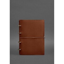 Купить - Кожаный блокнот А4 на кольцах (софт-бук) 9.0 в мягкой обложке светло-коричневый Краст, фото , характеристики, отзывы