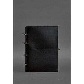 Купить - Кожаный блокнот А4 на кольцах (софт-бук) 9.0 в мягкой обложке черный глянец, фото , характеристики, отзывы