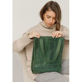 Придбати Шкіряна жіноча сумка шоппер Бетсі зелена, image , характеристики, відгуки