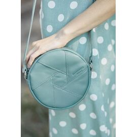 Придбати Шкіряна кругла жіноча сумка Бон-Бон бірюзова, image , характеристики, відгуки