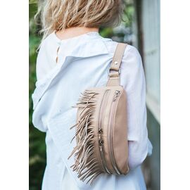 Придбати Шкіряна жіноча сумка на пояс Spirit світло-бежева, image , характеристики, відгуки