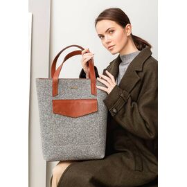 Придбати Фетрова жіноча сумка Шоппер D.D. з шкіряними коричневими вставками, image , характеристики, відгуки