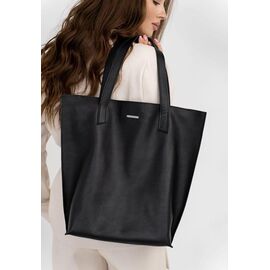 Придбати Шкіряна жіноча сумка шоппер D.D. чорна, image , характеристики, відгуки