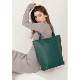 Придбати Шкіряна жіноча сумка шоппер D.D. зелена, image , характеристики, відгуки