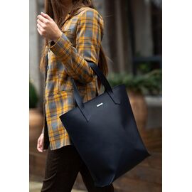 Придбати Шкіряна жіноча сумка шоппер D.D. темно синя, image , характеристики, відгуки