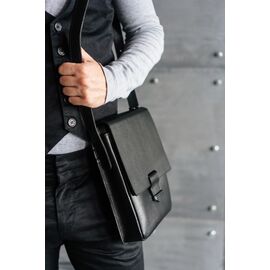 Купити Чоловіча шкіряна сумка-месенджер Esquire чорна, image , характеристики, відгуки