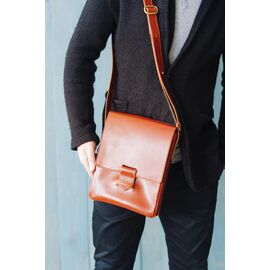 Придбати Чоловіча шкіряна сумка-месенджер Esquire світло-коричнева, image , характеристики, відгуки