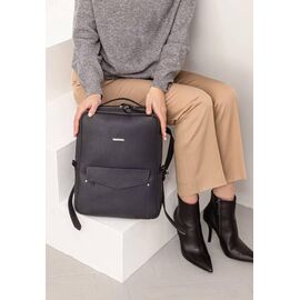 Придбати Шкіряний міський жіночий рюкзак на блискавці Cooper темно-синій флотар, image , характеристики, відгуки