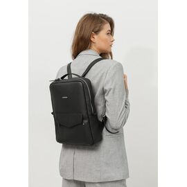 Придбати Шкіряний жіночий міський рюкзак на блискавці Cooper чорний флотар, image , характеристики, відгуки