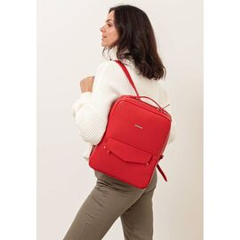 Купить Кожаный городской женский рюкзак на молнии Cooper красный, фото , характеристики, отзывы