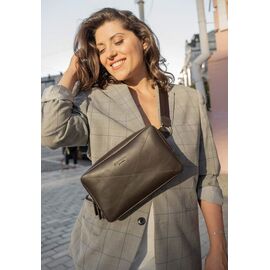 Придбати Шкіряна поясна сумка Dropbag Maxi темно-коричнева, image , характеристики, відгуки