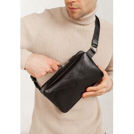 Купити Шкіряна поясна сумка Dropbag Maxi чорна Krast, image , характеристики, відгуки