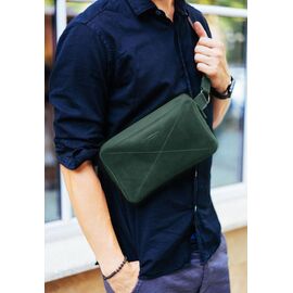 Придбати Шкіряна поясна сумка Dropbag Maxi зелена, image , характеристики, відгуки