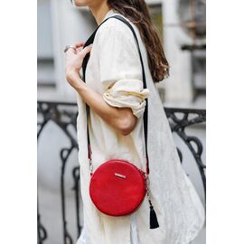 Придбати Кругла жіноча шкіряна сумочка Tablet червона, image , характеристики, відгуки