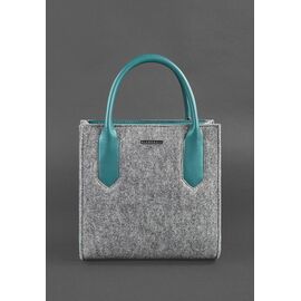 Придбати Фетрова жіноча сумка-кроссбоді Blackwood з шкіряними бірюзовими вставками, image , характеристики, відгуки