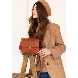 Купить Кожаная женская бохо-сумка Лилу светло-коричневая Crazy Horse, фото , характеристики, отзывы