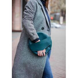 Придбати Шкіряна жіноча кругла сумка-рюкзак Maxi зелена, image , характеристики, відгуки