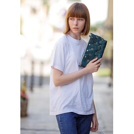 Придбати Шкіряна плетена жіноча сумка Пазл S зелена Krast, image , характеристики, відгуки