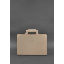 Купити Женская кожаная сумка для ноутбука и документов светло-бежевая, image , характеристики, відгуки