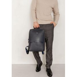 Придбати Темно-синій шкіряний чоловічий рюкзак Foster, image , характеристики, відгуки