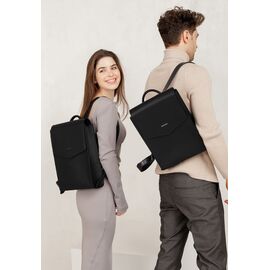 Купить Кожаный городской рюкзак угольно-черный, фото , характеристики, отзывы