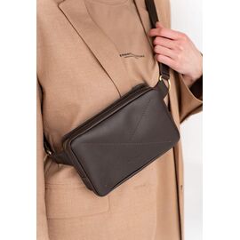Придбати Шкіряна поясна сумка Dropbag Mini темно-коричнева, image , характеристики, відгуки
