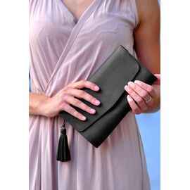 Придбати Шкіряна жіноча сумка Еліс чорна, image , характеристики, відгуки