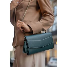 Придбати Шкіряна жіноча сумка Еліс зелена, image , характеристики, відгуки